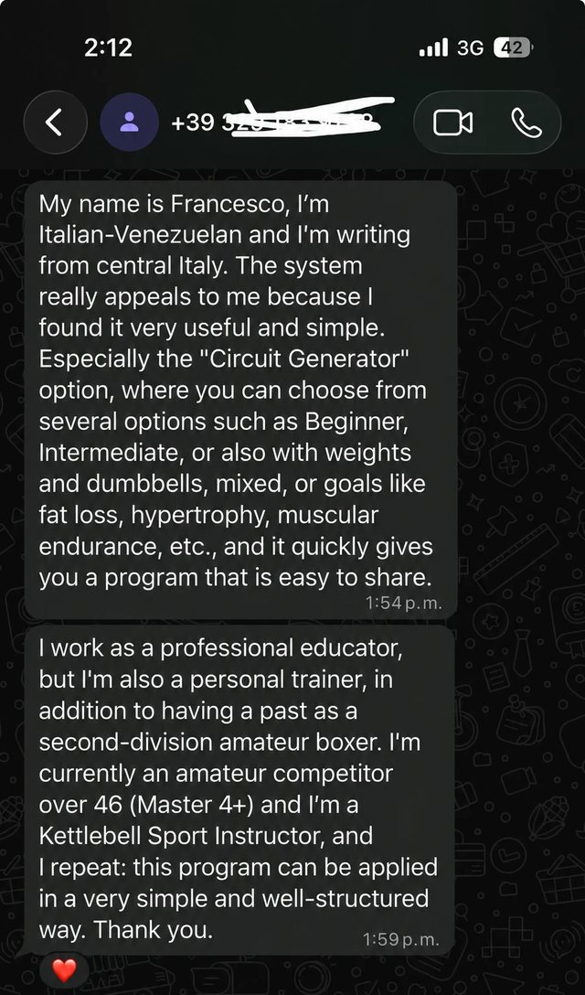 Testimonial from Francesco